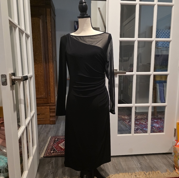 Lauren Ralph Lauren Elegant Black Long Sleeve Dress - Picture 1 of 7